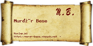 Murár Bese névjegykártya